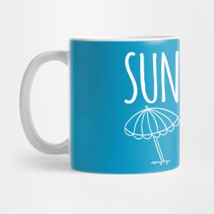 Sun Sand And Cocktail In Hand Beach Drinking Mug